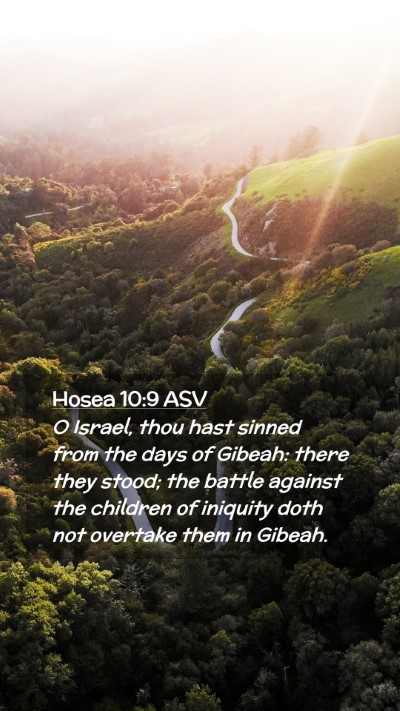 Picture 02 - Hosea 10:9 ASV Mobile Phone Wallpaper - O Israel, thou hast sinned from the days of - Mobile Bible Verse Wallpaper