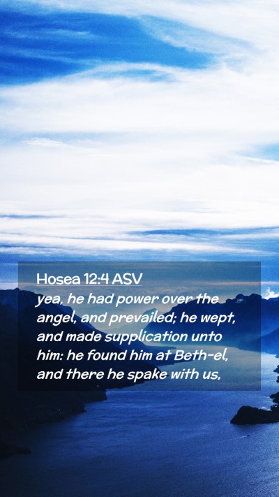 Picture 02 - Hosea 12:4 ASV Mobile Phone Wallpaper - yea, he had power over the angel, and prevailed; - Mobile Bible Verse Wallpaper