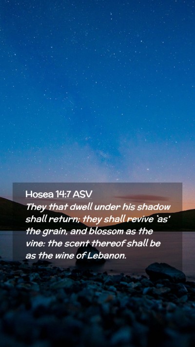 Picture 02 - Hosea 14:7 ASV Mobile Phone Wallpaper - They that dwell under his shadow shall return; - Mobile Bible Verse Wallpaper