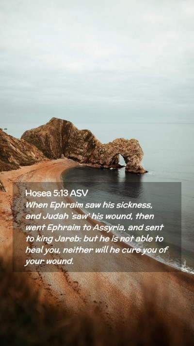 Picture 02 - Hosea 5:13 ASV Mobile Phone Wallpaper - When Ephraim saw his sickness, and Judah `saw' - Mobile Bible Verse Wallpaper