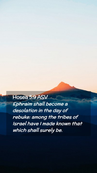 Picture 02 - Hosea 5:9 ASV Mobile Phone Wallpaper - Ephraim shall become a desolation in the day of - Mobile Bible Verse Wallpaper