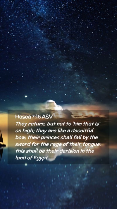 Picture 02 - Hosea 7:16 ASV Mobile Phone Wallpaper - They return, but not to `him that is' on high; - Mobile Bible Verse Wallpaper