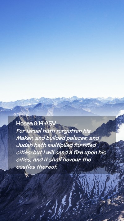 Picture 02 - Hosea 8:14 ASV Mobile Phone Wallpaper - For Israel hath forgotten his Maker, and builded - Mobile Bible Verse Wallpaper