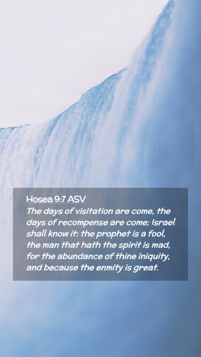 Picture 02 - Hosea 9:7 ASV Mobile Phone Wallpaper - The days of visitation are come, the days of - Mobile Bible Verse Wallpaper