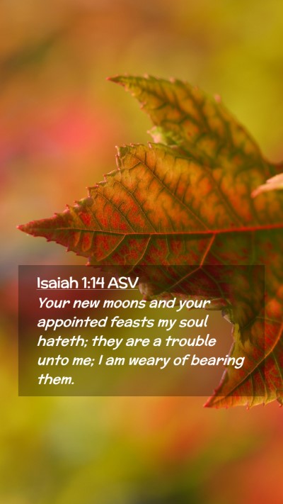 Picture 02 - Isaiah 1:14 ASV Mobile Phone Wallpaper - Your new moons and your appointed feasts my soul - Mobile Bible Verse Wallpaper
