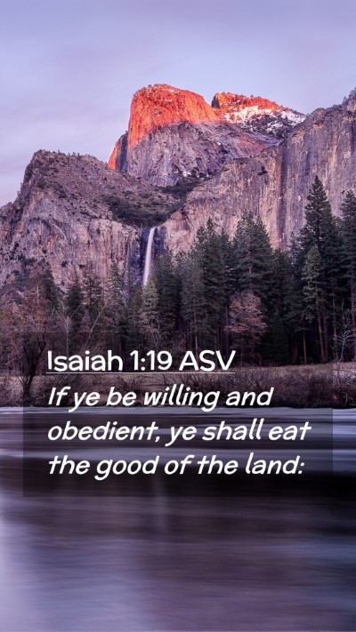 Picture 02 - Isaiah 1:19 ASV Mobile Phone Wallpaper - If ye be willing and obedient, ye shall eat the - Mobile Bible Verse Wallpaper
