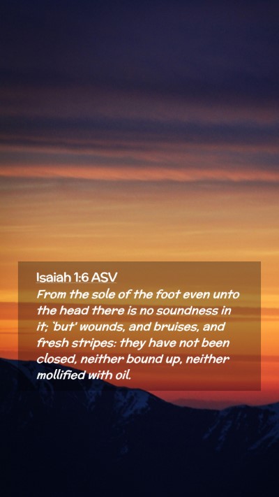 Picture 02 - Isaiah 1:6 ASV Mobile Phone Wallpaper - From the sole of the foot even unto the head - Mobile Bible Verse Wallpaper