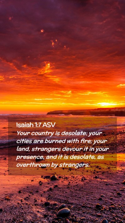 Picture 02 - Isaiah 1:7 ASV Mobile Phone Wallpaper - Your country is desolate; your cities are burned - Mobile Bible Verse Wallpaper
