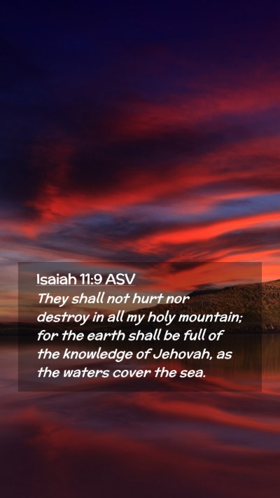 Picture 02 - Isaiah 11:9 ASV Mobile Phone Wallpaper - They shall not hurt nor destroy in all my holy - Mobile Bible Verse Wallpaper