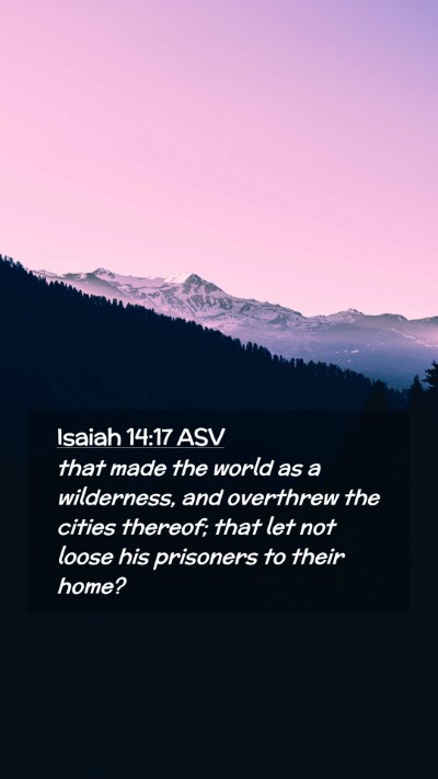 Picture 02 - Isaiah 14:17 ASV Mobile Phone Wallpaper - that made the world as a wilderness, and - Mobile Bible Verse Wallpaper