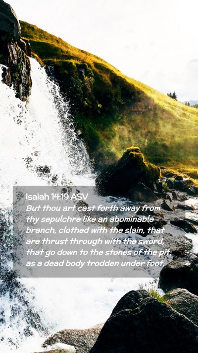 Picture 02 - Isaiah 14:19 ASV Mobile Phone Wallpaper - But thou art cast forth away from thy sepulchre - Mobile Bible Verse Wallpaper