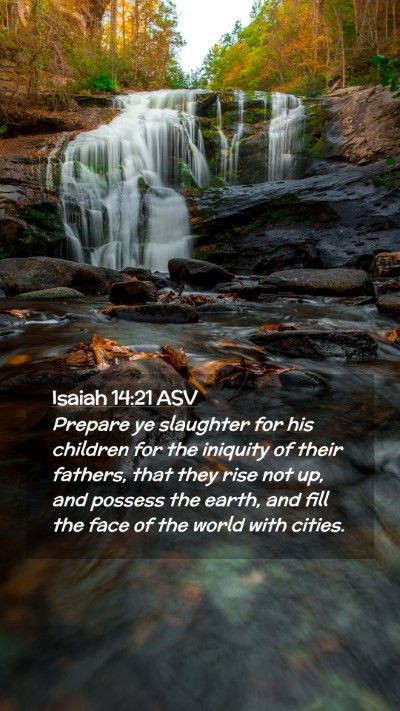 Picture 02 - Isaiah 14:21 ASV Mobile Phone Wallpaper - Prepare ye slaughter for his children for the - Mobile Bible Verse Wallpaper