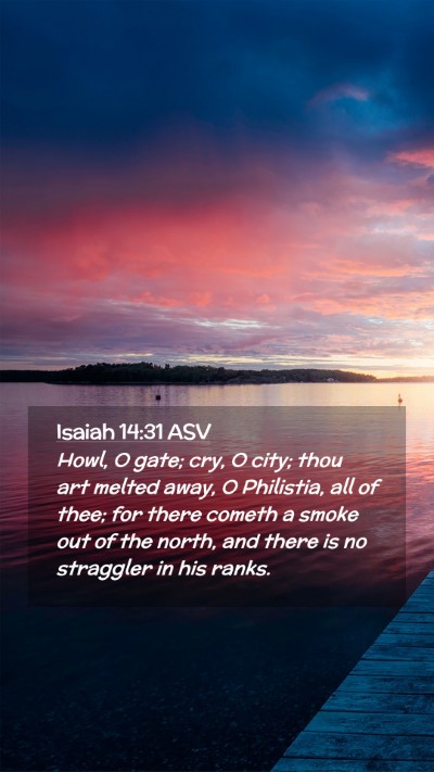 Picture 02 - Isaiah 14:31 ASV Mobile Phone Wallpaper - Howl, O gate; cry, O city; thou art melted away, - Mobile Bible Verse Wallpaper