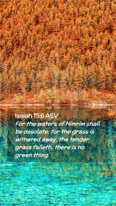 Picture 02 - Isaiah 15:6 ASV Mobile Phone Wallpaper - For the waters of Nimrim shall be desolate; for - Mobile Bible Verse Wallpaper
