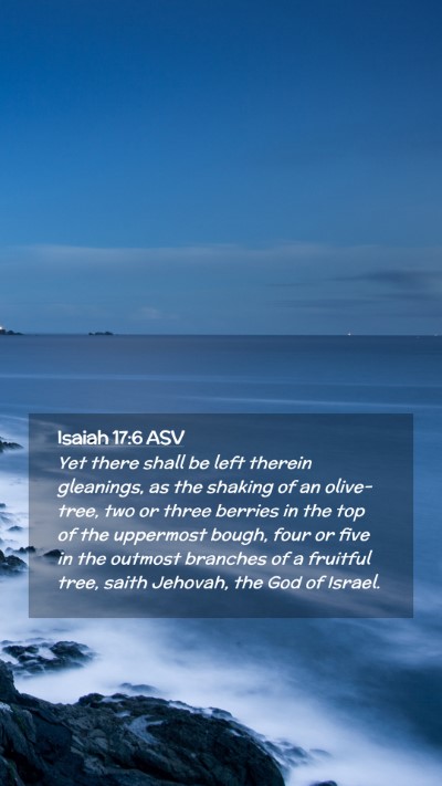 Picture 02 - Isaiah 17:6 ASV Mobile Phone Wallpaper - Yet there shall be left therein gleanings, as the - Mobile Bible Verse Wallpaper