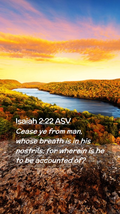Picture 02 - Isaiah 2:22 ASV Mobile Phone Wallpaper - Cease ye from man, whose breath is in his - Mobile Bible Verse Wallpaper