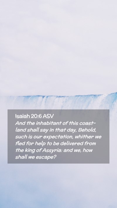 Picture 02 - Isaiah 20:6 ASV Mobile Phone Wallpaper - And the inhabitant of this coast-land shall say - Mobile Bible Verse Wallpaper