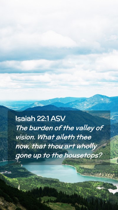Picture 02 - Isaiah 22:1 ASV Mobile Phone Wallpaper - The burden of the valley of vision. What aileth - Mobile Bible Verse Wallpaper