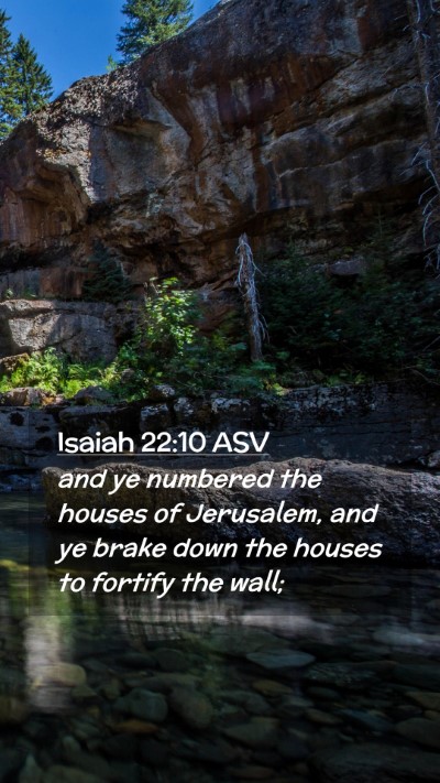 Picture 02 - Isaiah 22:10 ASV Mobile Phone Wallpaper - and ye numbered the houses of Jerusalem, and ye - Mobile Bible Verse Wallpaper