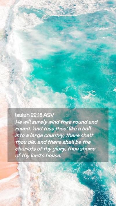 Picture 02 - Isaiah 22:18 ASV Mobile Phone Wallpaper - He will surely wind thee round and round, `and - Mobile Bible Verse Wallpaper