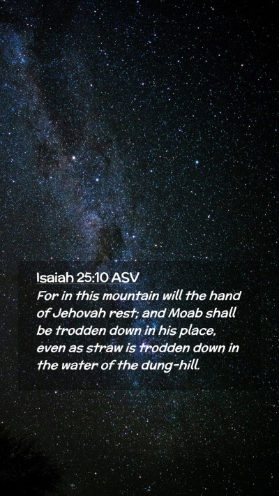 Picture 02 - Isaiah 25:10 ASV Mobile Phone Wallpaper - For in this mountain will the hand of Jehovah - Mobile Bible Verse Wallpaper