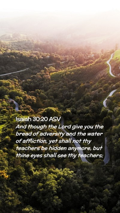 Picture 02 - Isaiah 30:20 ASV Mobile Phone Wallpaper - And though the Lord give you the bread of - Mobile Bible Verse Wallpaper