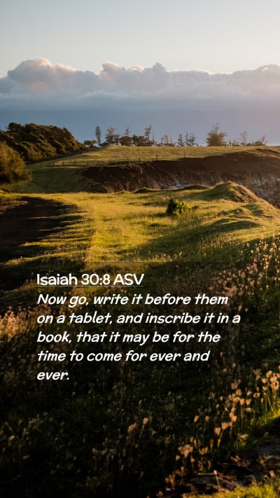 Picture 02 - Isaiah 30:8 ASV Mobile Phone Wallpaper - Now go, write it before them on a tablet, and - Mobile Bible Verse Wallpaper