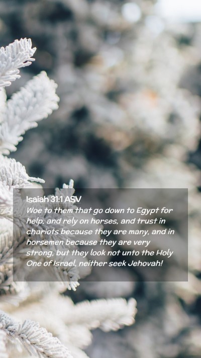 Picture 02 - Isaiah 31:1 ASV Mobile Phone Wallpaper - Woe to them that go down to Egypt for help, and - Mobile Bible Verse Wallpaper