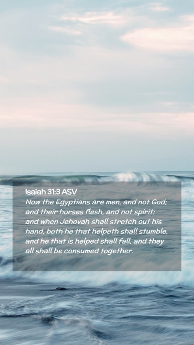 Picture 02 - Isaiah 31:3 ASV Mobile Phone Wallpaper - Now the Egyptians are men, and not God; and their - Mobile Bible Verse Wallpaper