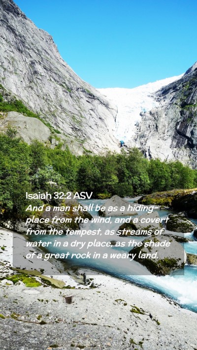 Picture 02 - Isaiah 32:2 ASV Mobile Phone Wallpaper - And a man shall be as a hiding-place from the - Mobile Bible Verse Wallpaper