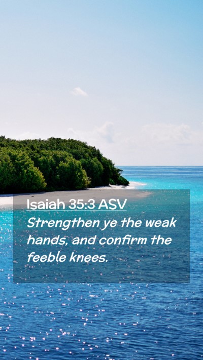 Picture 02 - Isaiah 35:3 ASV Mobile Phone Wallpaper - Strengthen ye the weak hands, and confirm the - Mobile Bible Verse Wallpaper