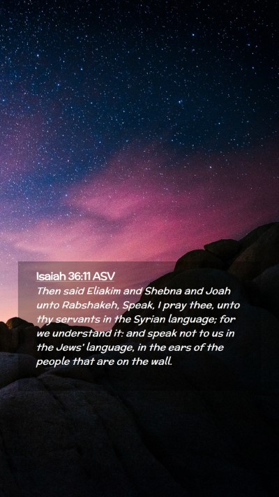 Picture 02 - Isaiah 36:11 ASV Mobile Phone Wallpaper - Then said Eliakim and Shebna and Joah unto - Mobile Bible Verse Wallpaper