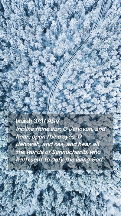 Picture 02 - Isaiah 37:17 ASV Mobile Phone Wallpaper - Incline thine ear, O Jehovah, and hear; open - Mobile Bible Verse Wallpaper