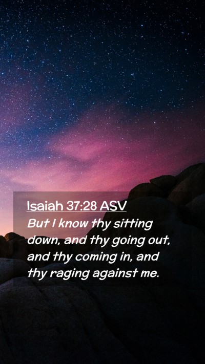 Picture 02 - Isaiah 37:28 ASV Mobile Phone Wallpaper - But I know thy sitting down, and thy going out, - Mobile Bible Verse Wallpaper