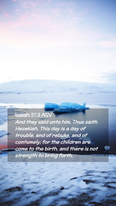 Picture 02 - Isaiah 37:3 ASV Mobile Phone Wallpaper - And they said unto him, Thus saith Hezekiah, This - Mobile Bible Verse Wallpaper