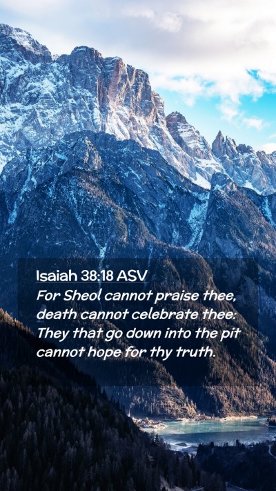 Picture 02 - Isaiah 38:18 ASV Mobile Phone Wallpaper - For Sheol cannot praise thee, death cannot - Mobile Bible Verse Wallpaper