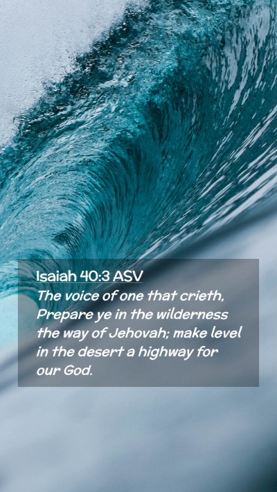 Picture 02 - Isaiah 40:3 ASV Mobile Phone Wallpaper - The voice of one that crieth, Prepare ye in the - Mobile Bible Verse Wallpaper