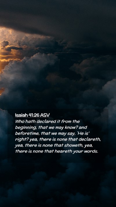 Picture 02 - Isaiah 41:26 ASV Mobile Phone Wallpaper - Who hath declared it from the beginning, that we - Mobile Bible Verse Wallpaper