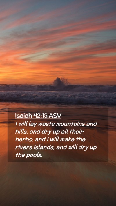 Picture 02 - Isaiah 42:15 ASV Mobile Phone Wallpaper - I will lay waste mountains and hills, and dry up - Mobile Bible Verse Wallpaper