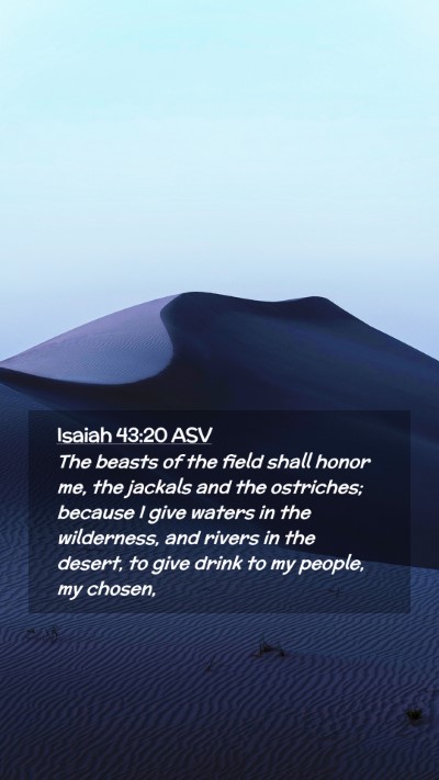Picture 02 - Isaiah 43:20 ASV Mobile Phone Wallpaper - The beasts of the field shall honor me, the - Mobile Bible Verse Wallpaper