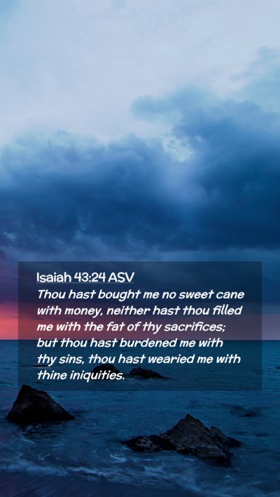 Picture 02 - Isaiah 43:24 ASV Mobile Phone Wallpaper - Thou hast bought me no sweet cane with money, - Mobile Bible Verse Wallpaper