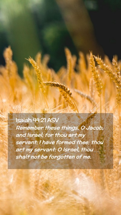 Picture 02 - Isaiah 44:21 ASV Mobile Phone Wallpaper - Remember these things, O Jacob, and Israel; for - Mobile Bible Verse Wallpaper
