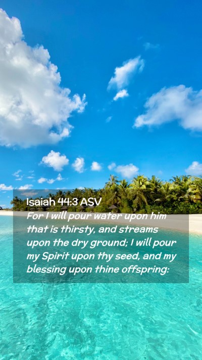 Picture 02 - Isaiah 44:3 ASV Mobile Phone Wallpaper - For I will pour water upon him that is thirsty, - Mobile Bible Verse Wallpaper