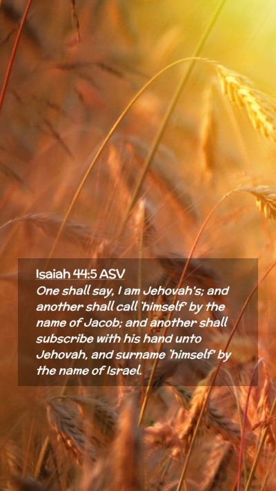 Picture 02 - Isaiah 44:5 ASV Mobile Phone Wallpaper - One shall say, I am Jehovah's; and another shall - Mobile Bible Verse Wallpaper