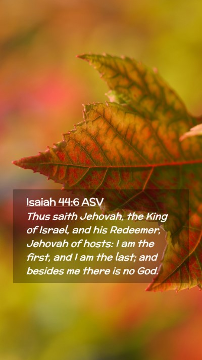 Picture 02 - Isaiah 44:6 ASV Mobile Phone Wallpaper - Thus saith Jehovah, the King of Israel, and his - Mobile Bible Verse Wallpaper