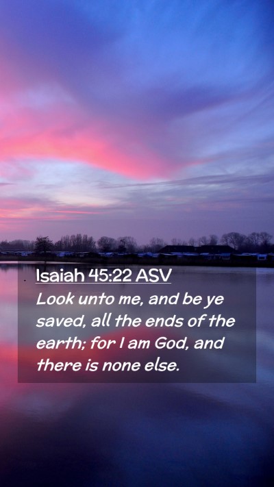 Picture 02 - Isaiah 45:22 ASV Mobile Phone Wallpaper - Look unto me, and be ye saved, all the ends of - Mobile Bible Verse Wallpaper
