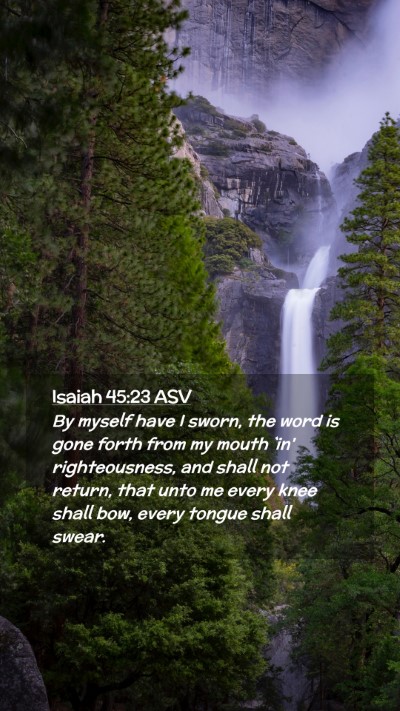 Picture 02 - Isaiah 45:23 ASV Mobile Phone Wallpaper - By myself have I sworn, the word is gone forth - Mobile Bible Verse Wallpaper