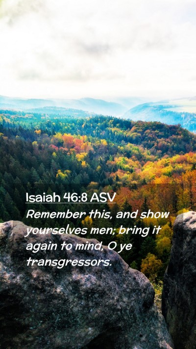 Picture 02 - Isaiah 46:8 ASV Mobile Phone Wallpaper - Remember this, and show yourselves men; bring it - Mobile Bible Verse Wallpaper