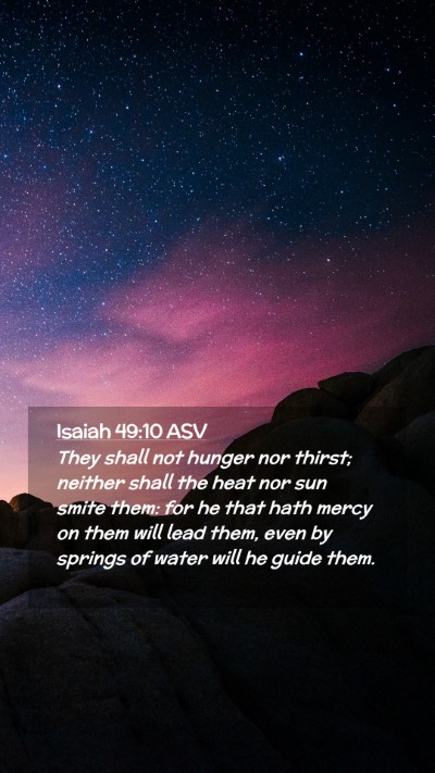 Picture 02 - Isaiah 49:10 ASV Mobile Phone Wallpaper - They shall not hunger nor thirst; neither shall - Mobile Bible Verse Wallpaper