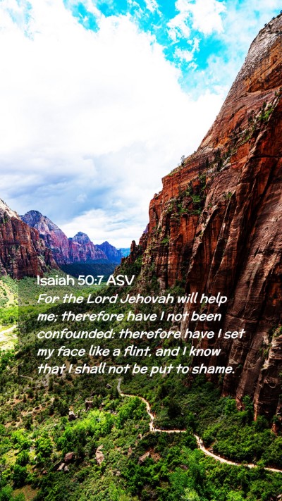 Picture 02 - Isaiah 50:7 ASV Mobile Phone Wallpaper - For the Lord Jehovah will help me; therefore have - Mobile Bible Verse Wallpaper